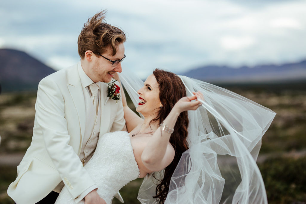 Wedding in Iceland, Icelandic wedding, glamorous wedding portraits, Maggie Sottero wedding dress