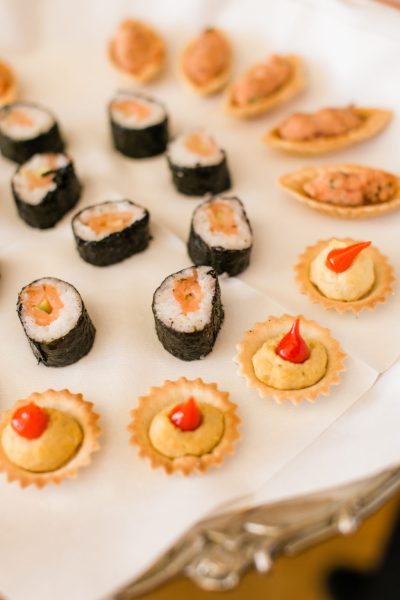 elegant wedding canapes, luxury wedding canapes