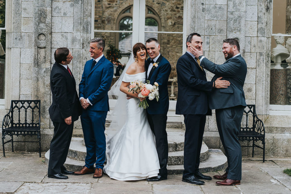 Sareh Nouri wedding dress, Chic Killruddery House and Gardens Grain Store wedding by Savo Photography (18)