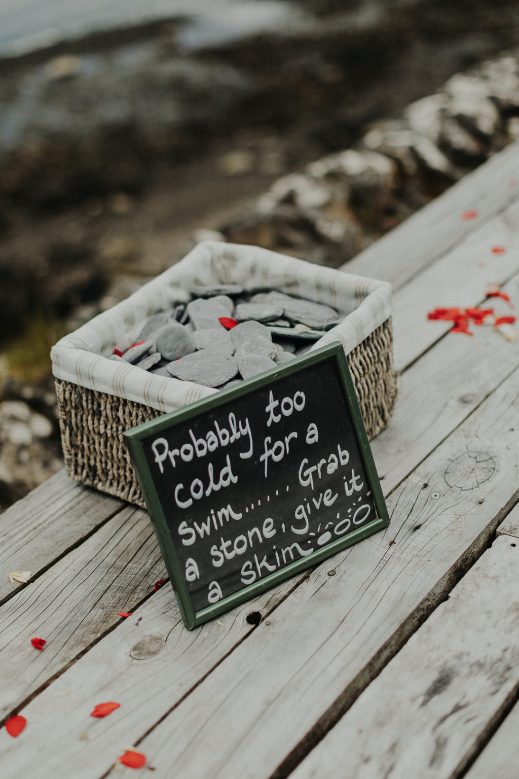 stone skimming wedding ideas