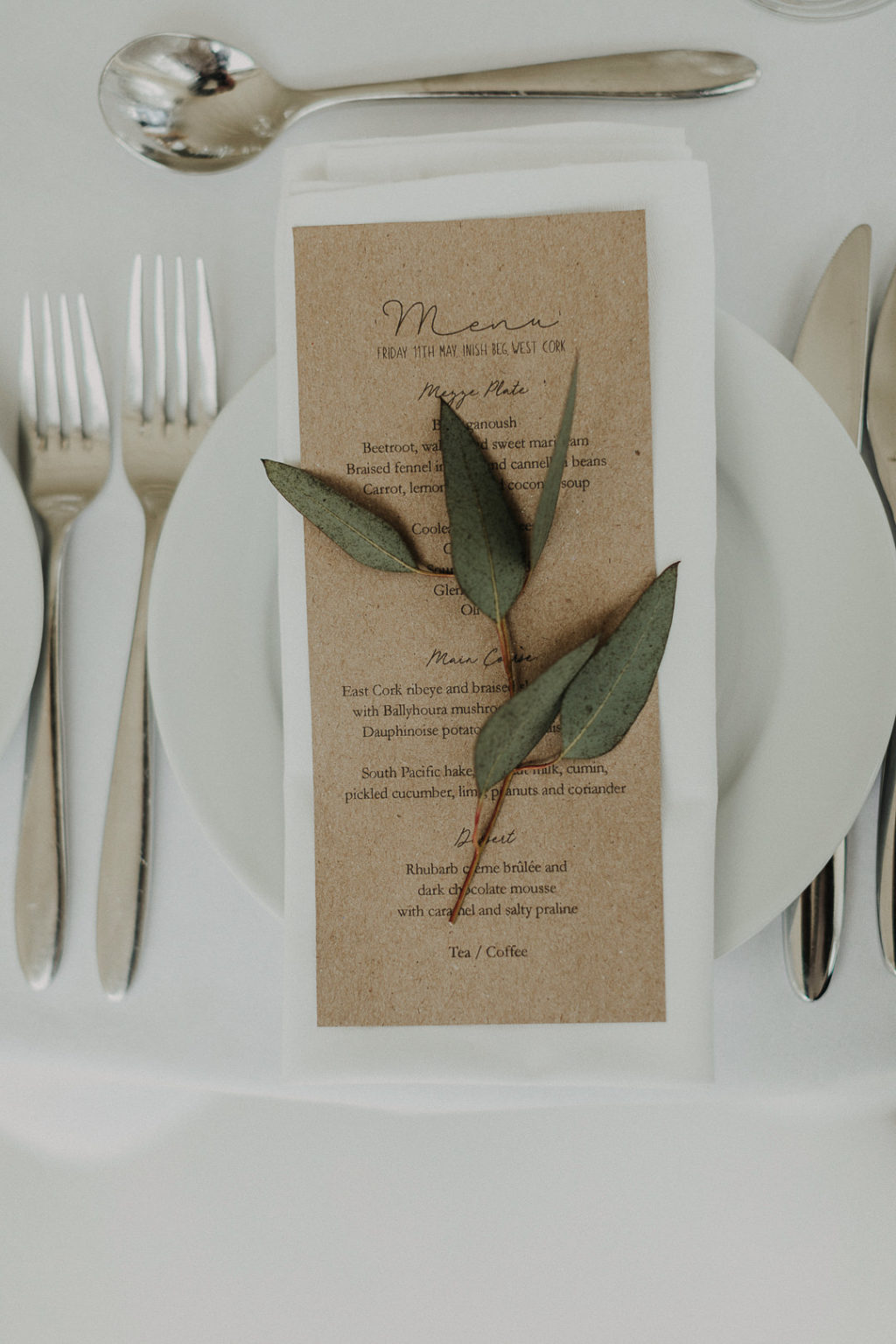 rustic wedding stationery, rustic wedding menu