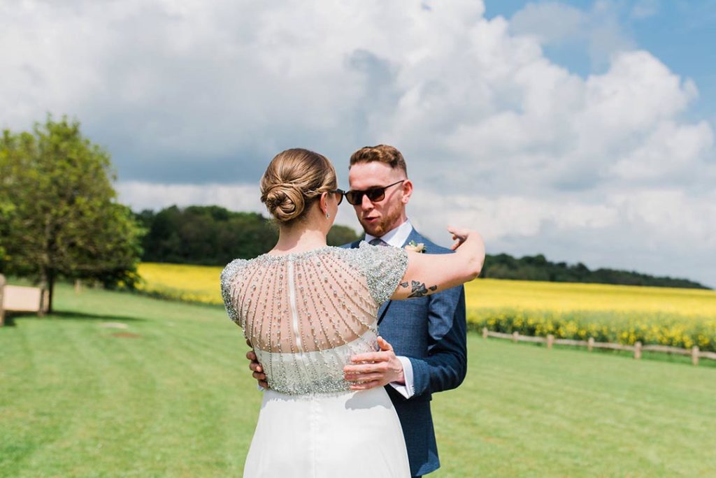 Lapstone Barn wedding, Jenny Packham wedding dress