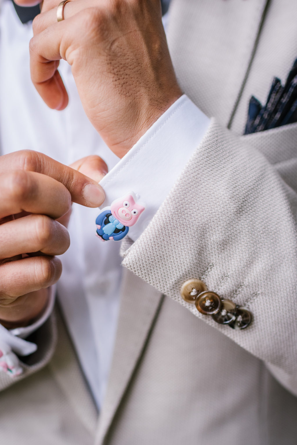 Simpsons pig wedding cufflinks