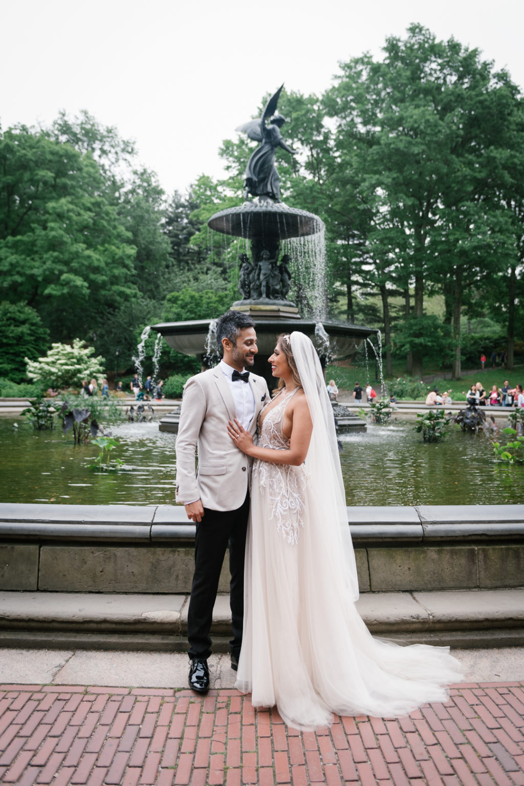 New York City elopement, central park wedding, cop cot wedding ceremony, Berta wedding dress, NYC wedding portraits