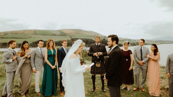 Destination wedding in Dingle, romantic elopement in Ireland, outdoor wedding in Ireland, cliffside wedding ceremony in Ireland Kerry