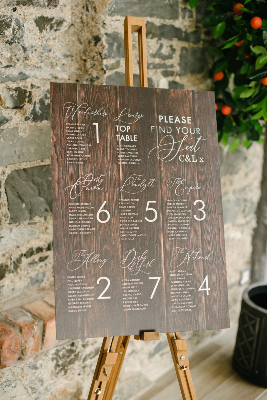 calligraphy table plan