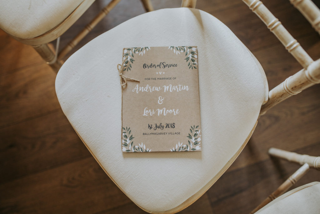 Ballymagarvey Village wedding, elegant wedding stationery