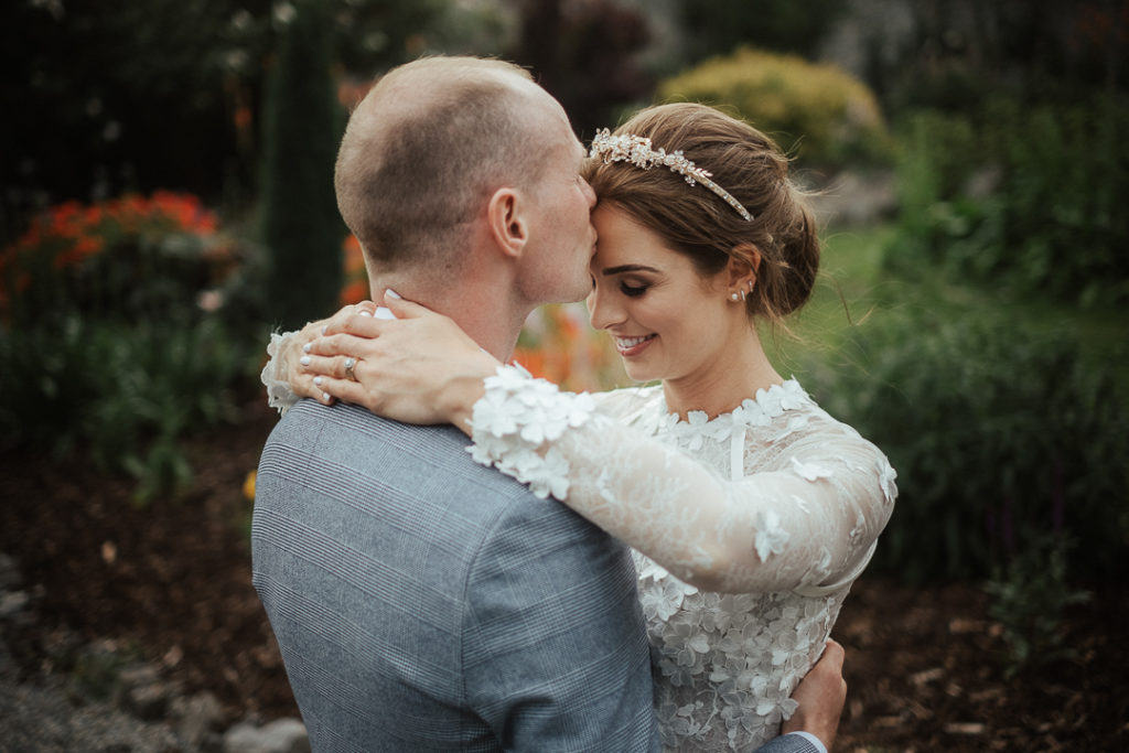 long-sleeved wedding dress, embroidered wedding dress, floral applique wedding dress, 3D florals wedding dress, Ashley Park wedding, Ashley Park House wedding by Awake and Dreaming Photography (50)