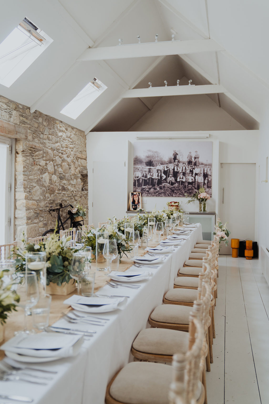 simple wedding tablescape, classic, naturalistic wedding decor, Ballilogue wedding, small wedding, intimate wedding