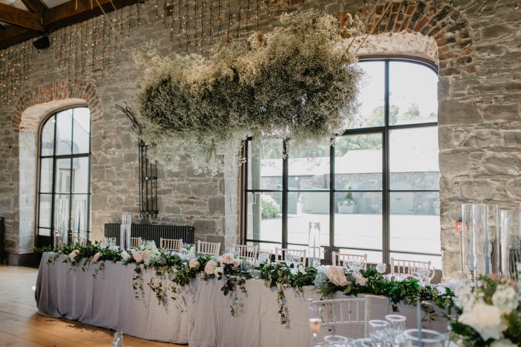 The Carriage Rooms at Montalto wedding, wedding reception flowers