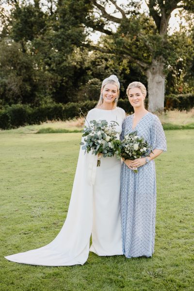 Virginia Park Lodge wedding, blue bridesmaids dresses, embellished bridesmaids dresses, bridal headpiece, bridal headband, contemporary wedding dress, simple wedding dress, fashion-forward wedding dress