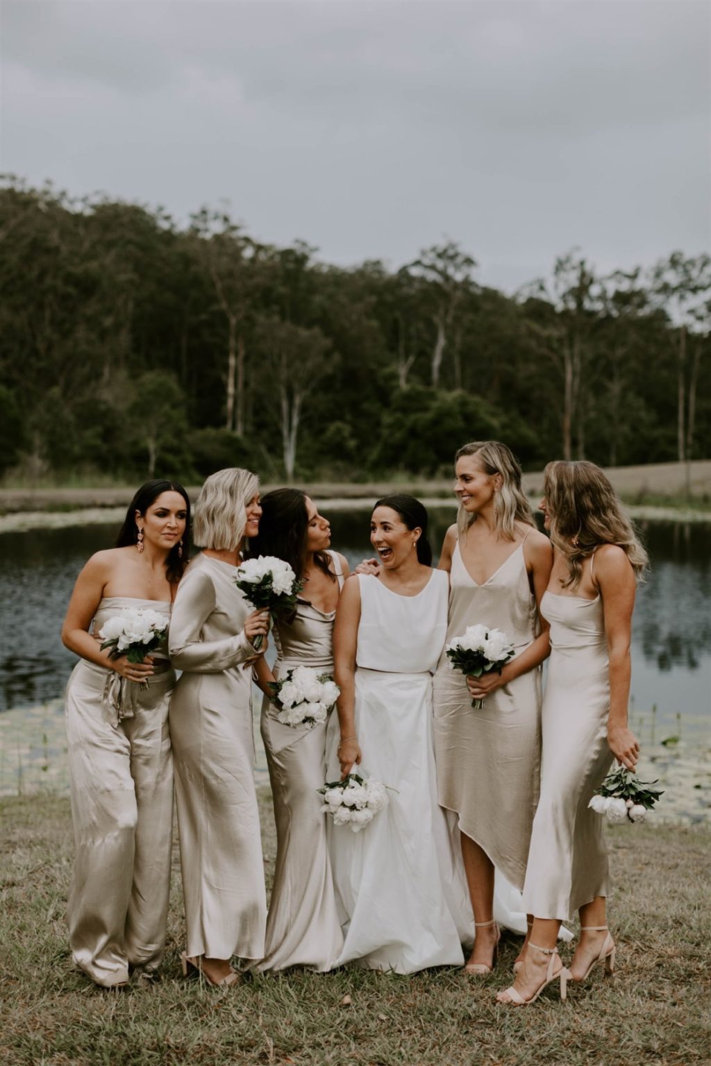 The Biggest Bridesmaids Dress Trends for 2021 - Bridesmaids in Cream | One Fab Day