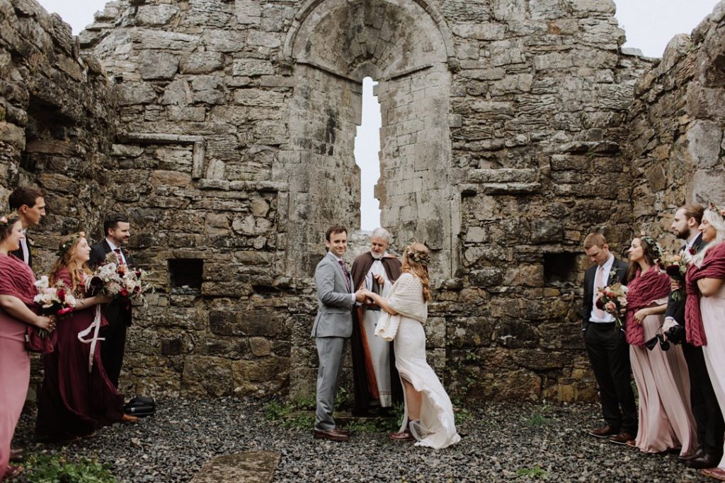 Emmy Mae wedding dress, destination wedding in Ireland, aran islands wedding, Inis Mor wedding, celtic wedding ceremony