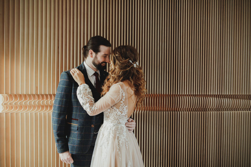 embroidered wedding dress, Watters wedding dress, The Lewis Glucksman Gallery wedding, Fota Island Resort wedding by White Cat Studio, first look