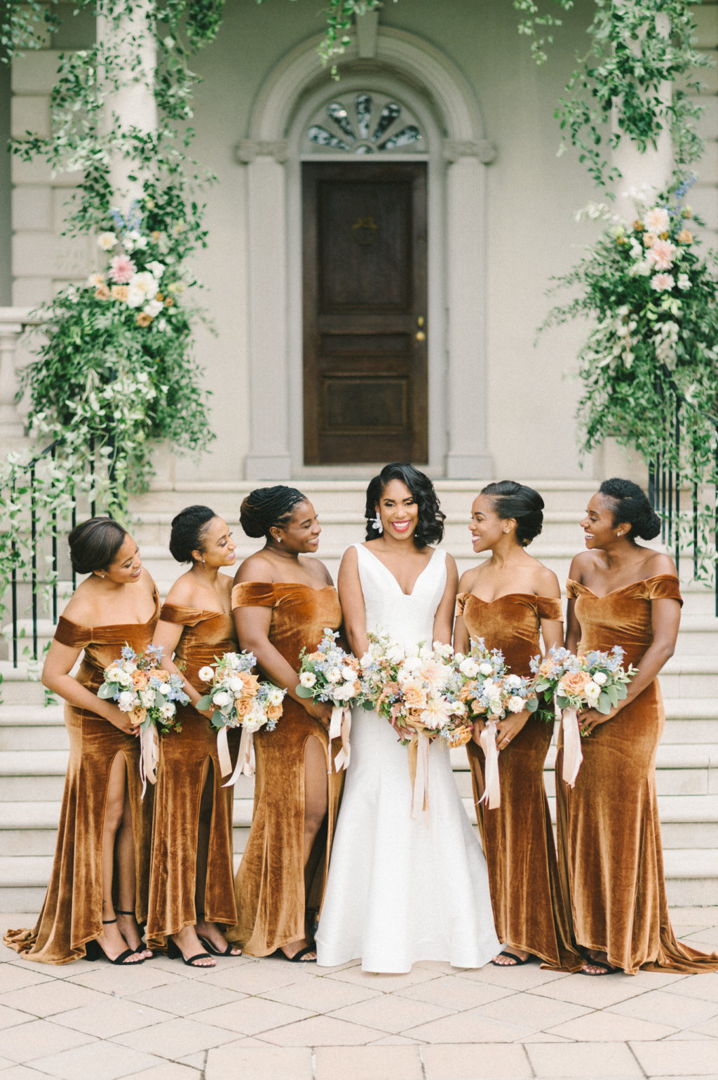 Velvet Bridesmaid Dresses | See more on OneFabDay.com