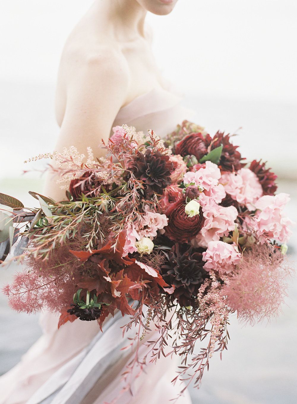 Smoke bush wedding inspiration, smoke bush wedding ideas, smoke bush bridal bouquet | One Fab Day