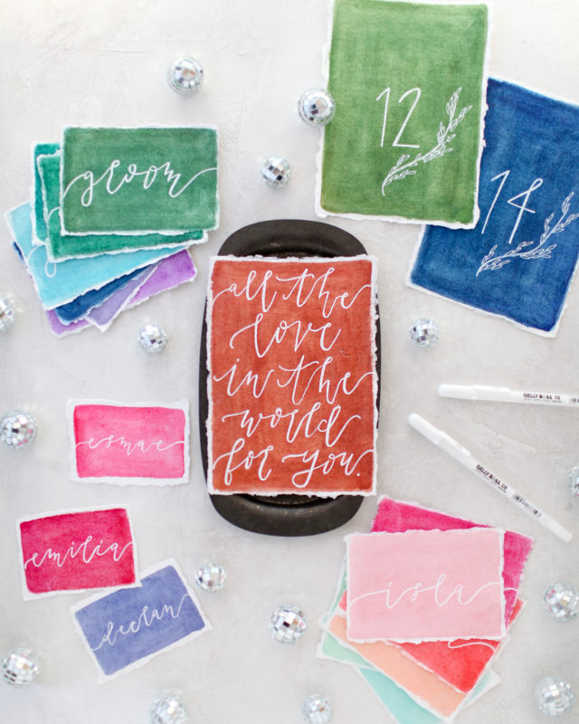 DIY Rainbow Wedding Stationery | One Fab Day