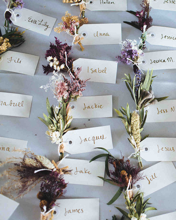 DIY Dried Flower Escort Cards | One Fab Day