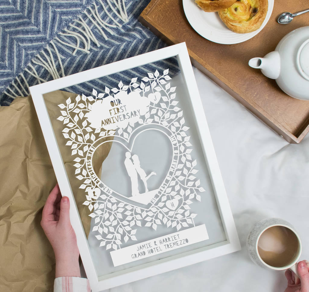 1st Wedding Anniversary Gift Ideas | Custom Papercuts | One Fab Day