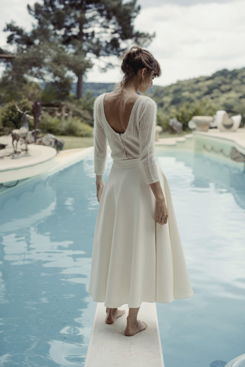 Lvoing the Andre bridal sweater from the 2021 Laure De Sagazan Bridal Collection featured on One Fab Day