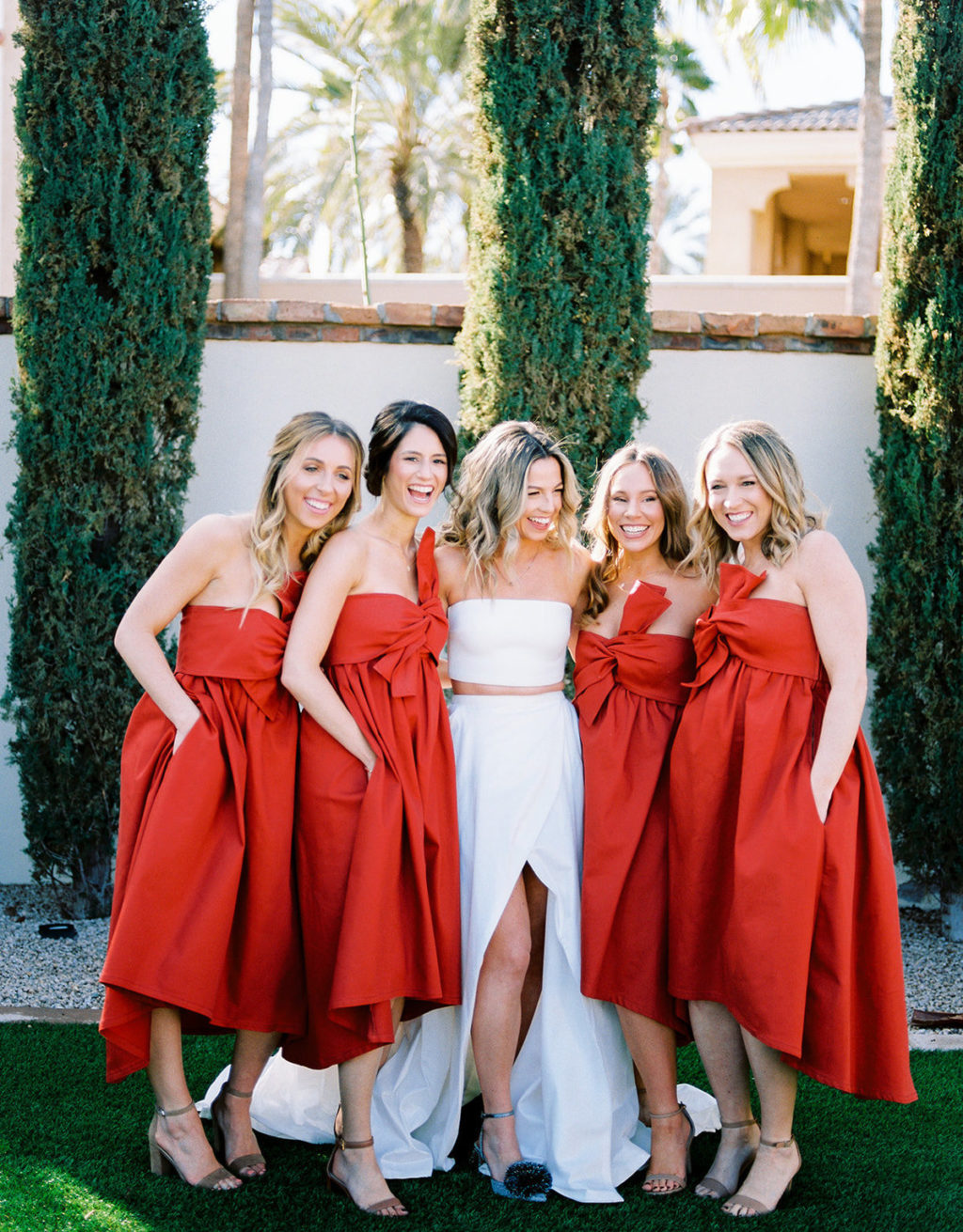 The Biggest Bridesmaids Dress Trends for 2021 - Bridesmaids in Red | One Fab Day