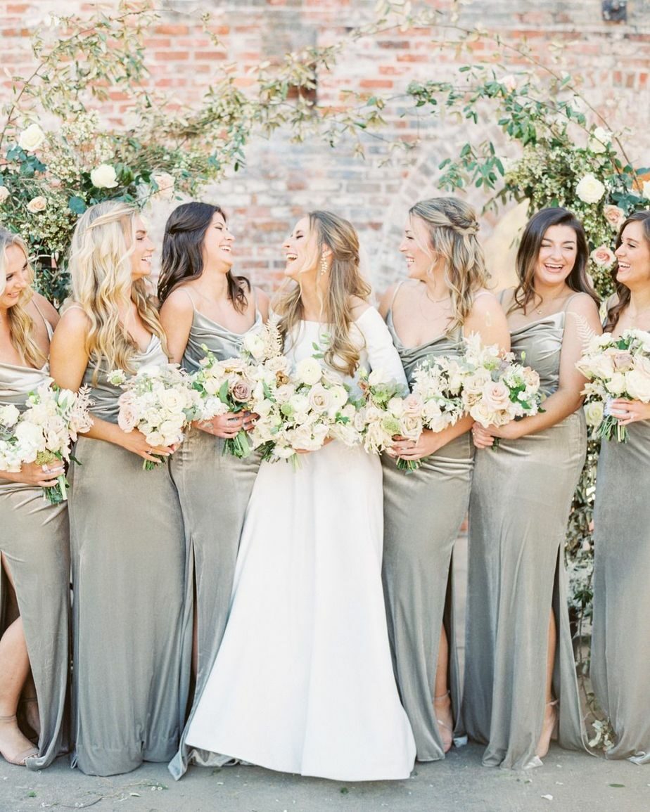 Velvet Bridesmaid Dresses | See more on OneFabDay.com