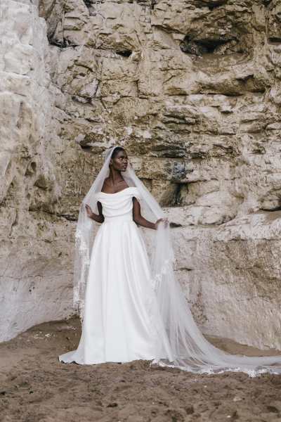 The Palm Veil | The Okotan corset and skirt | The Unveiled Collection: Halfpenny London Wedding Dresses 2022 | One Fab Day