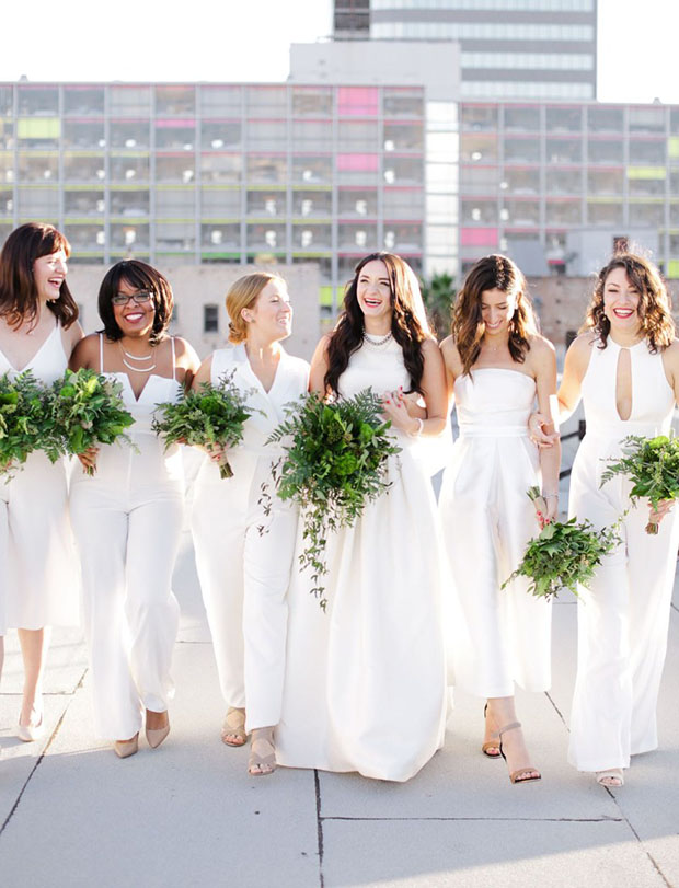 Bridesmaids in Jumpsuits | OneFabDay.com