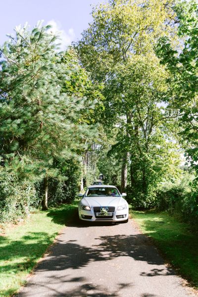 Wedding car path driving ceremony