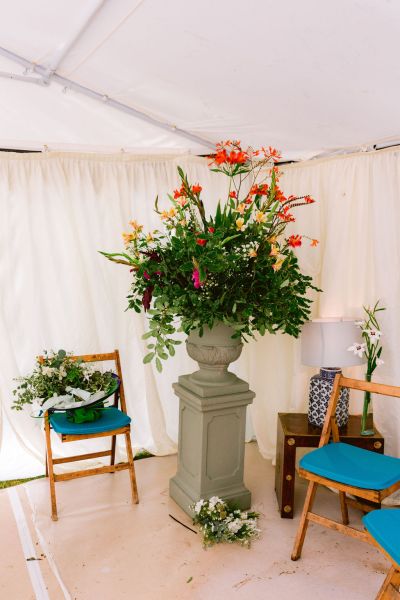 Interior flower detail chairs