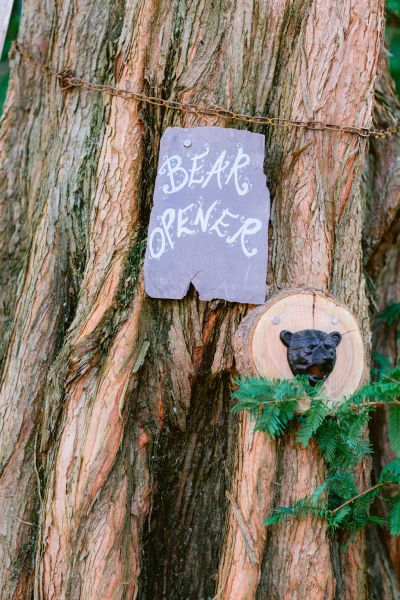 Beer opener on tree detail