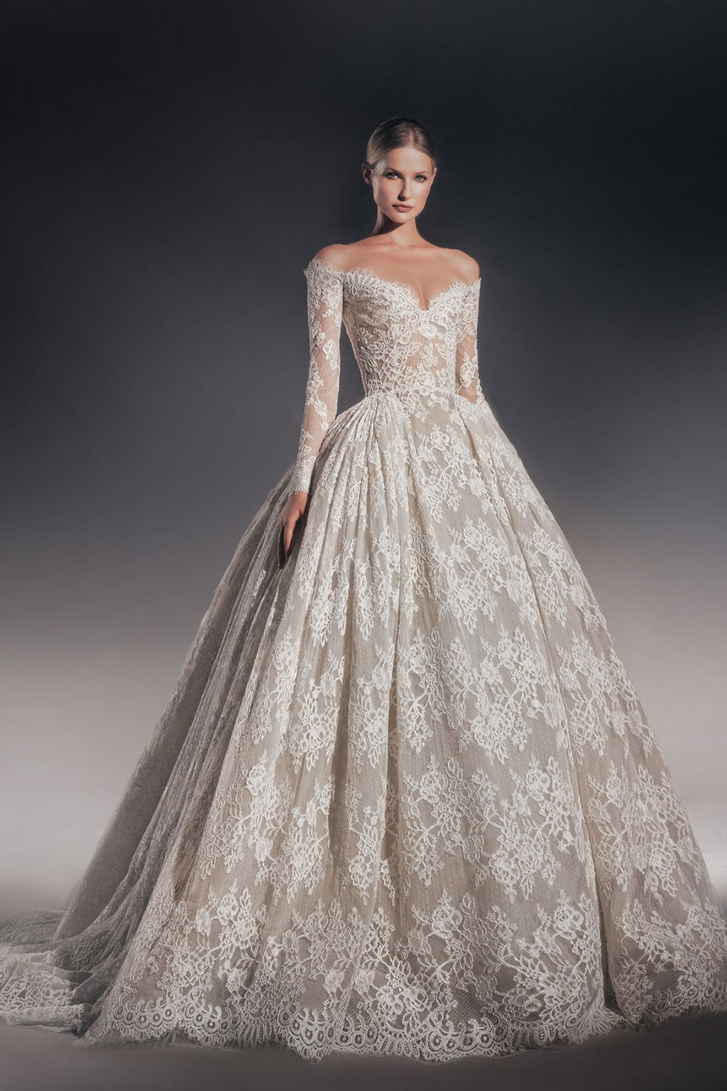 Bardot and Off-the-Shoulder Wedding Dresses | See more on OneFabDay.com Bridal Fall 2022 wedding dresses Zuhair Murad