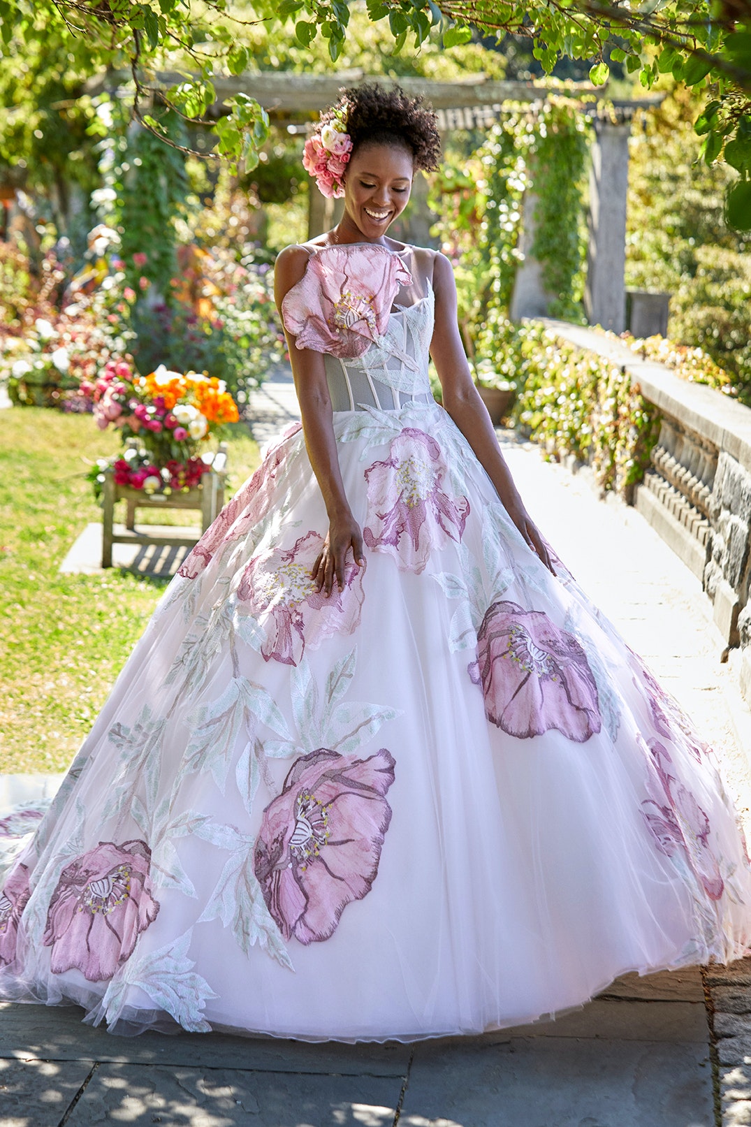 Colourful Embroidery | Floral Print Wedding Dress | see them all on OneFabDay.com