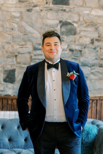 Groom before ceremony getting ready