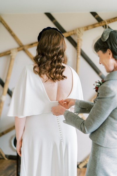 Bride getting ready before ceremony wedding