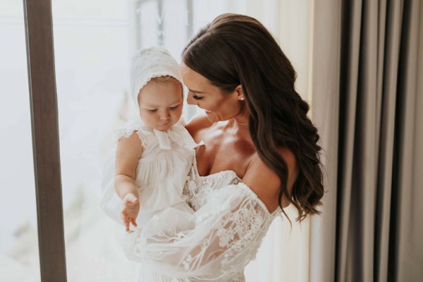 bride and baby