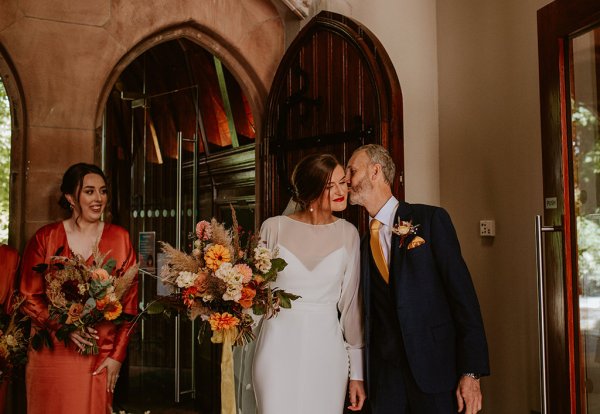 bride and father in ceremony