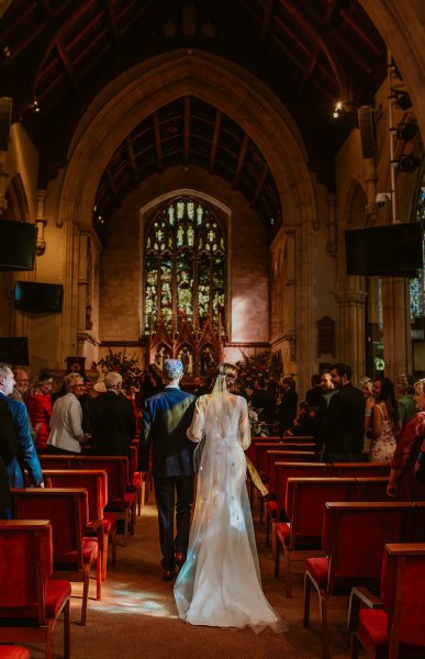 bride walking up aisle