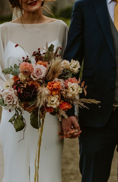 bride bouquet orange