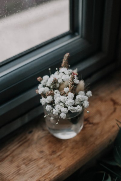 Aisling & Forbes Real Wedding flowers in water vase