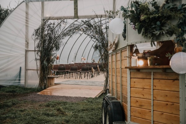 Aisling & Forbes Real Wedding exterior catering shot seats lanterns