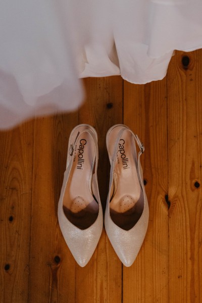 Aisling & Forbes Real Wedding shoes dress detail Capollini