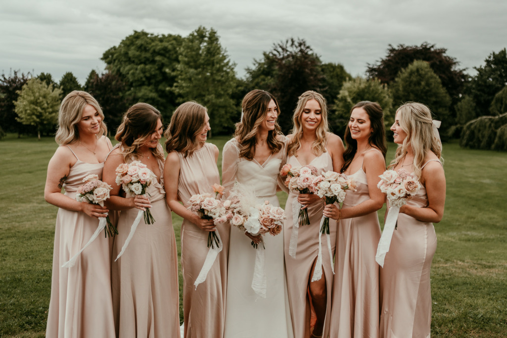 Jemma & Oissine Real Wedding bridesmaids dress detail flowers pink exterior