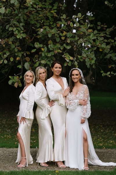 white bridesmaids dresses