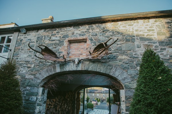 Exterior deer antlers decoration hotel tree