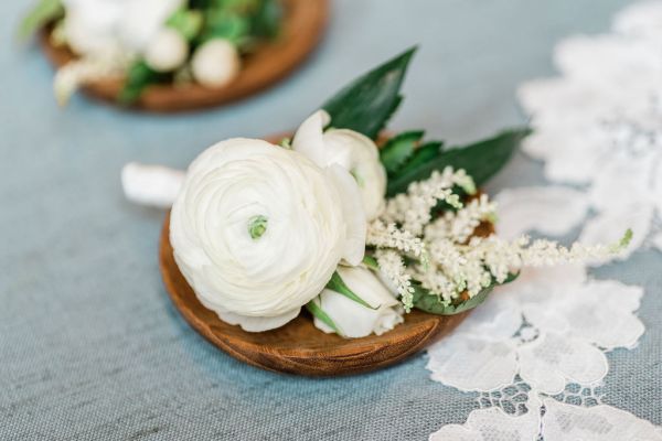 Close up of rose lace on table flowers