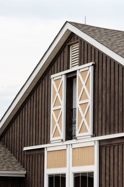 Farm barn exterior close up ceremony