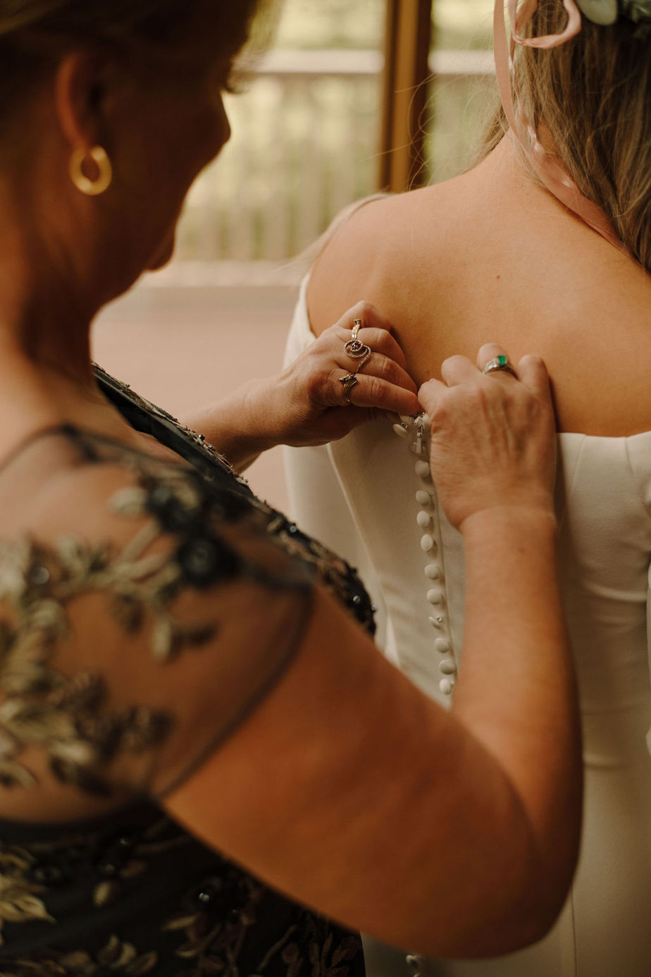 Real Wedding Jayme & Jeremy back of dress detail zip bride mother