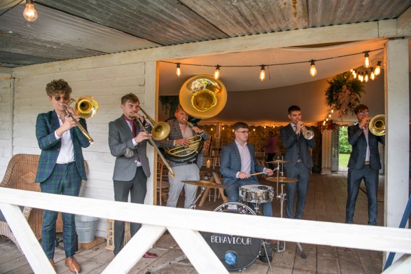 Eoin & Darran Real Wedding live music band trumpet drum musicians