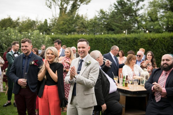 Eoin & Darran Real Wedding guests groom happy smiling clapping ceremony